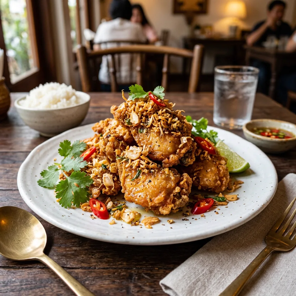 ไก่ทอดกระเทียมพริกไทย